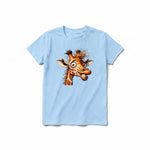 A powder short-sleeve crewneck t-shirt for youth featuring a graphic of a wildlife animal on the front.