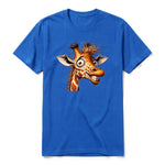A royal short-sleeve crewneck t-shirt for adult featuring a graphic of a wildlife animal on the front.