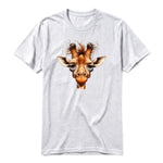 Un T-shirt gris cendré à manches courtes et col rond, orné d'un motif représentant un animal de la faune sur le devant.