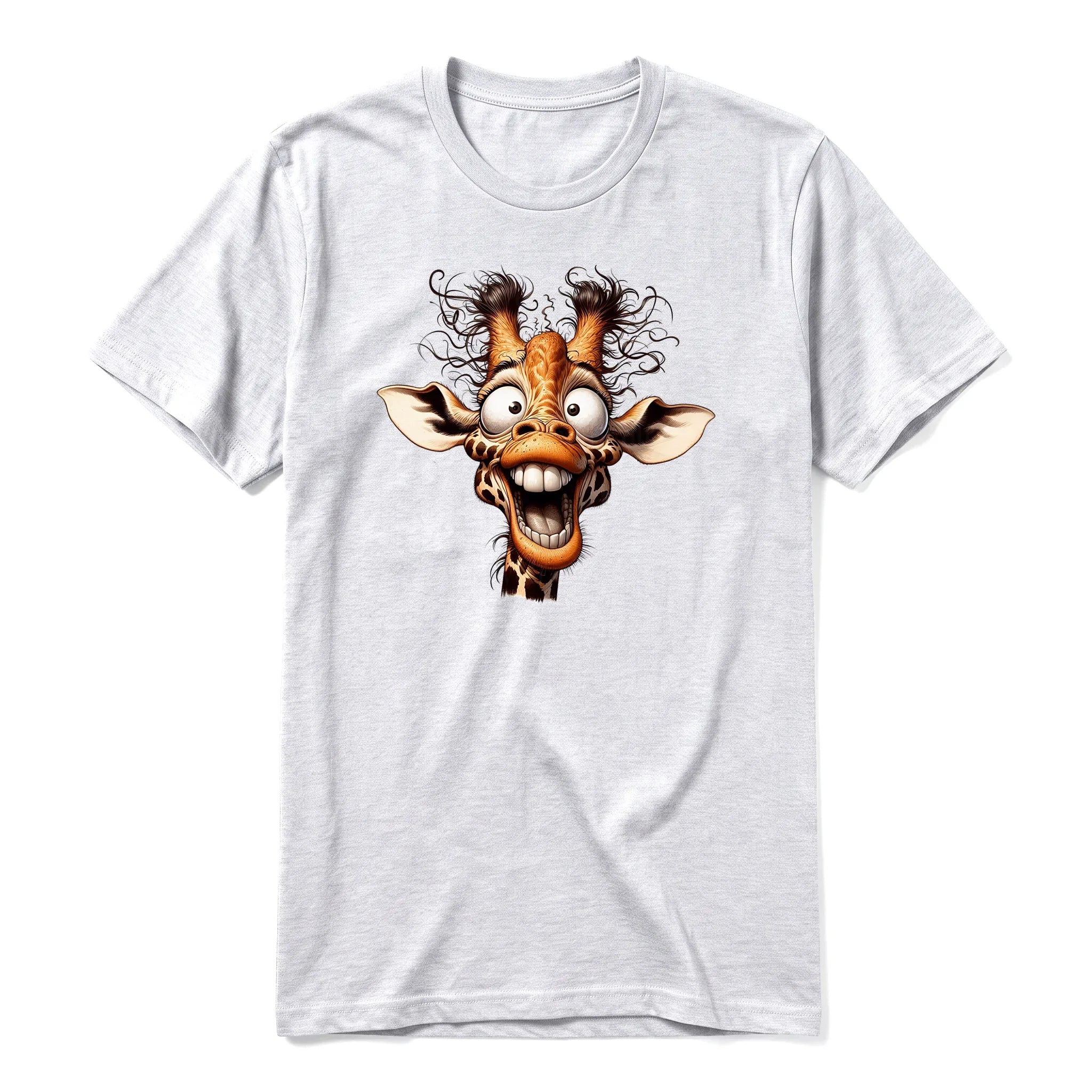 A ash grey short-sleeve crewneck t-shirt for adult featuring a graphic of a wildlife animal on the front.
