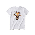 A ash grey short-sleeve crewneck t-shirt for youth featuring a graphic of a wildlife animal on the front.