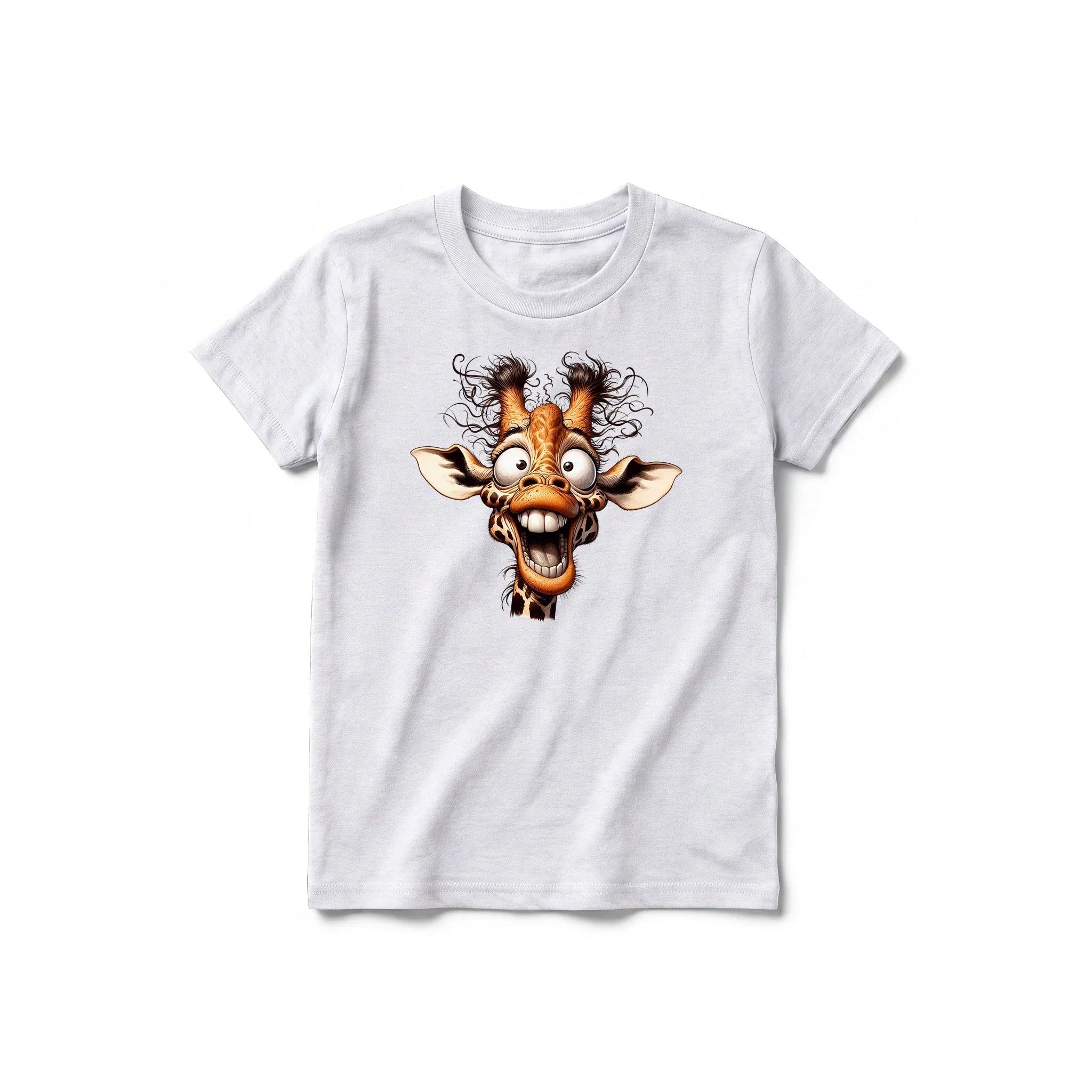 A ash grey short-sleeve crewneck t-shirt for youth featuring a graphic of a wildlife animal on the front.