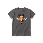 A charcoal short-sleeve crewneck t-shirt for youth featuring a graphic of a wildlife animal on the front.