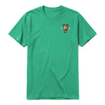 A kelly short-sleeve crewneck t-shirt for adult featuring a graphic of a wildlife animal on the left chest.