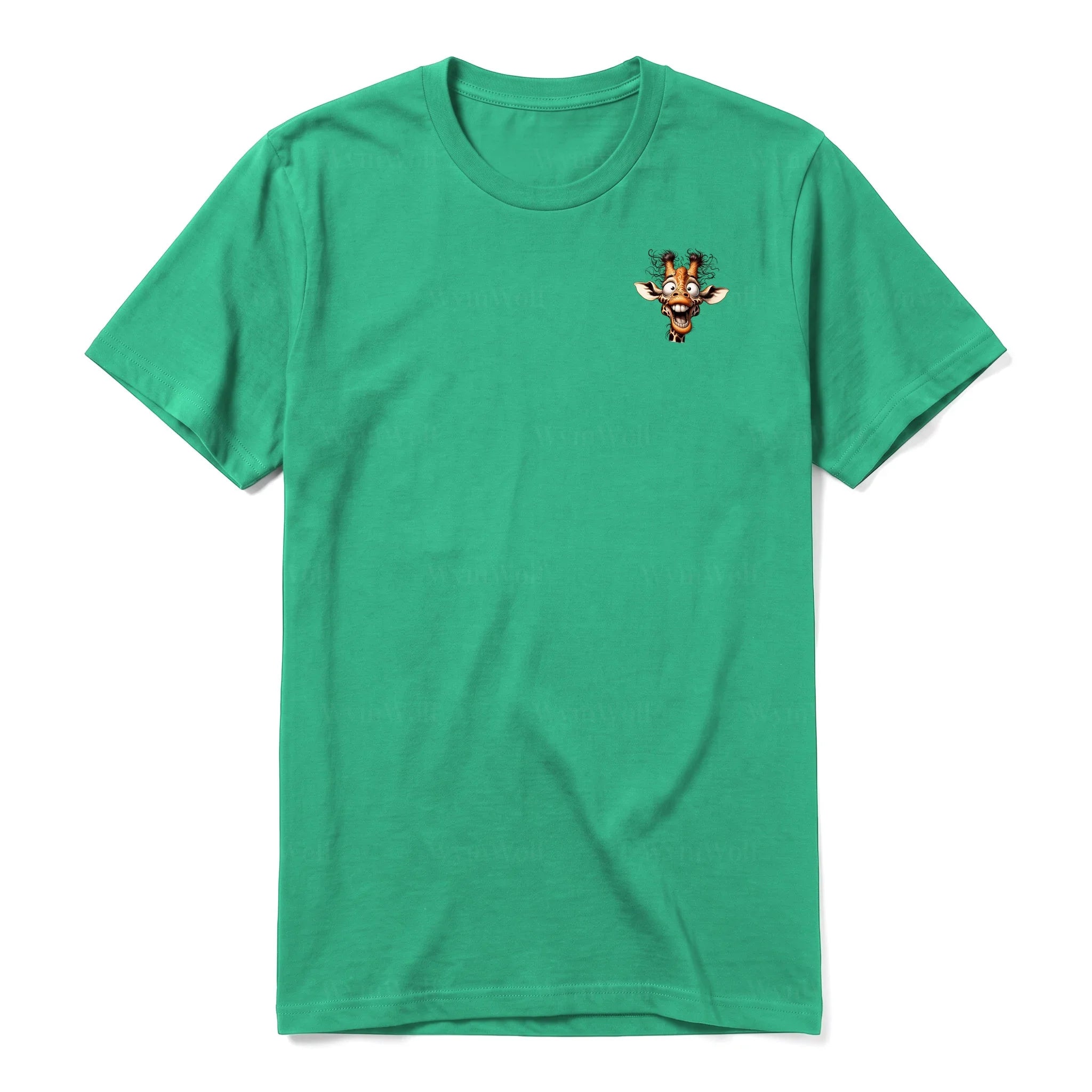 A kelly short-sleeve crewneck t-shirt for adult featuring a graphic of a wildlife animal on the left chest.