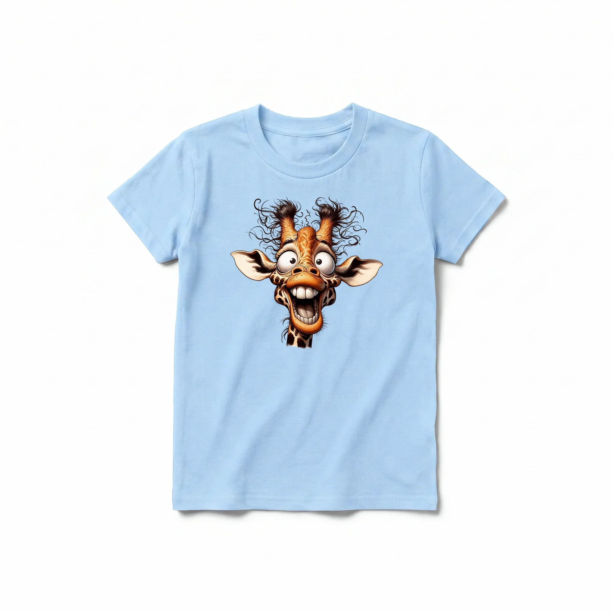 A powder short-sleeve crewneck t-shirt for youth featuring a graphic of a wildlife animal on the front.