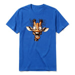 A royal short-sleeve crewneck t-shirt for adult featuring a graphic of a wildlife animal on the front.