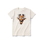 A vintage-white short-sleeve crewneck t-shirt for youth featuring a graphic of a wildlife animal on the front.