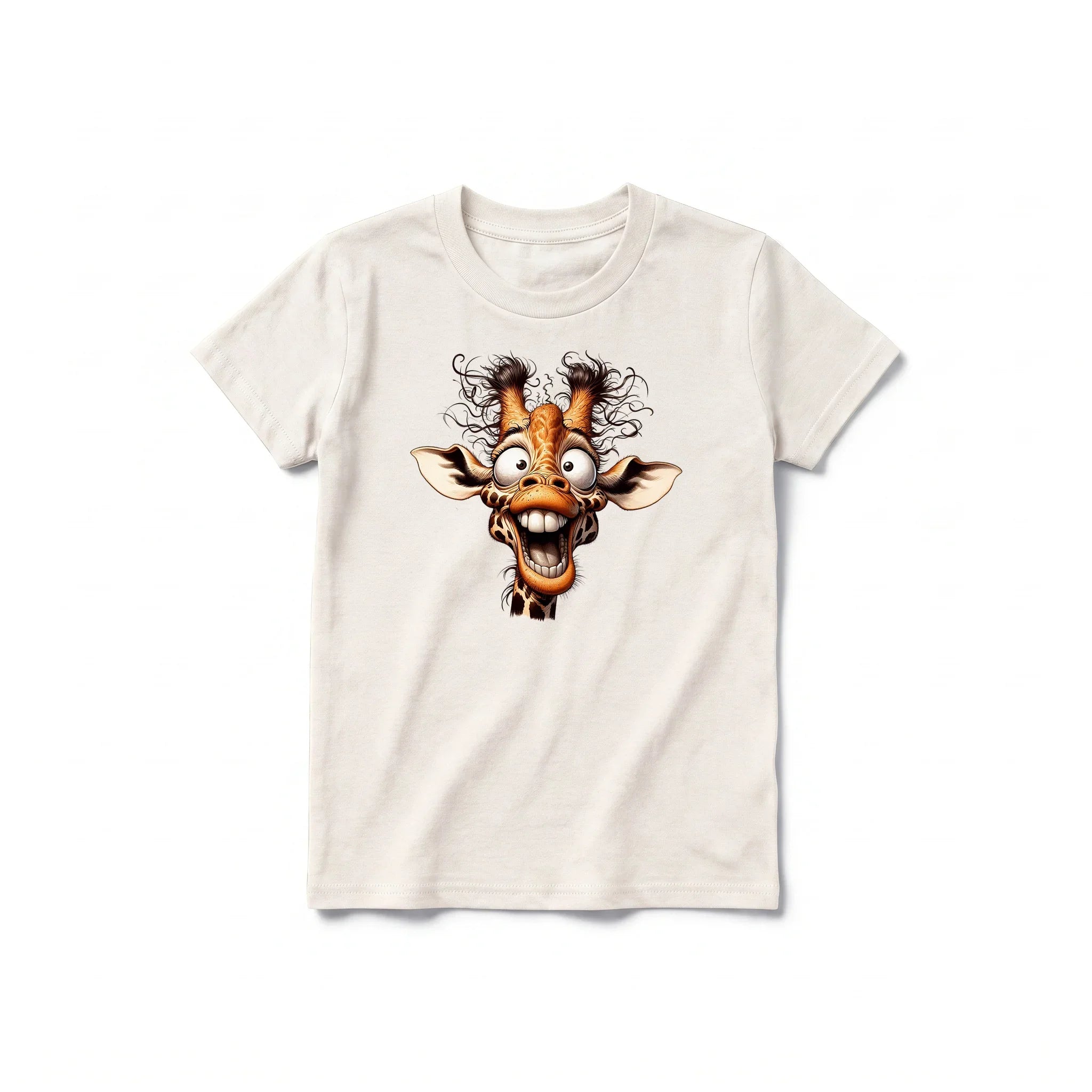 A vintage-white short-sleeve crewneck t-shirt for youth featuring a graphic of a wildlife animal on the front.