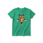 A kelly short-sleeve crewneck t-shirt for youth featuring a graphic of a wildlife animal on the front.