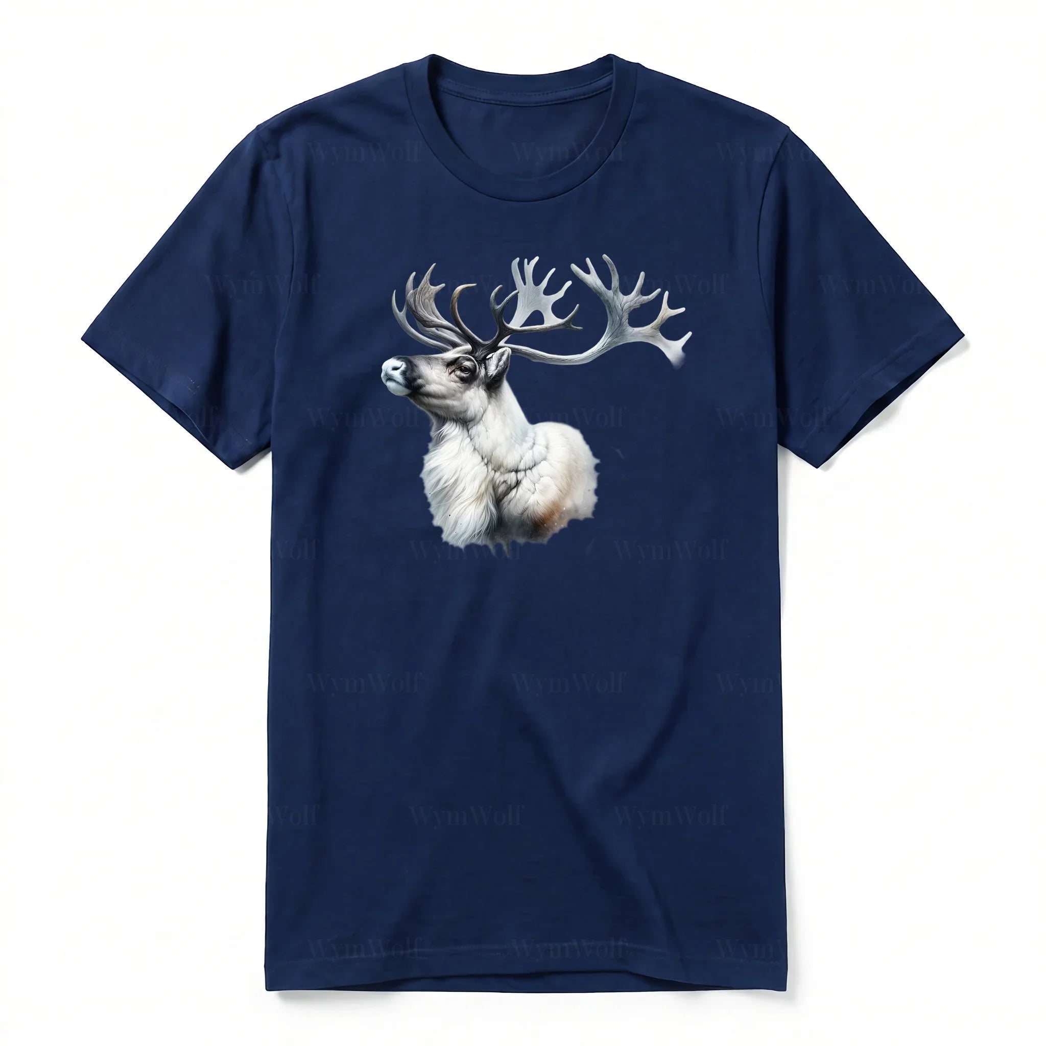 A navy short-sleeve crewneck t-shirt for adult featuring a graphic of a wildlife animal on the front.