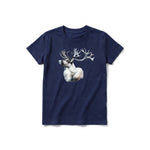 A navy short-sleeve crewneck t-shirt for youth featuring a graphic of a wildlife animal on the front.