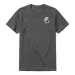 A charcoal short-sleeve crewneck t-shirt for adult featuring a graphic of a wildlife animal on the left chest.
