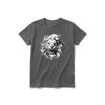 A charcoal short-sleeve crewneck t-shirt for youth featuring a graphic of a wildlife animal on the front.