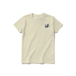 A latte short-sleeve crewneck t-shirt for youth featuring a graphic of a wildlife animal on the left chest.