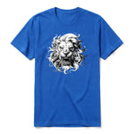 A royal short-sleeve crewneck t-shirt for adult featuring a graphic of a wildlife animal on the front.