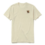 A latte short-sleeve crewneck t-shirt for adult featuring a graphic of a wildlife animal on the left chest.