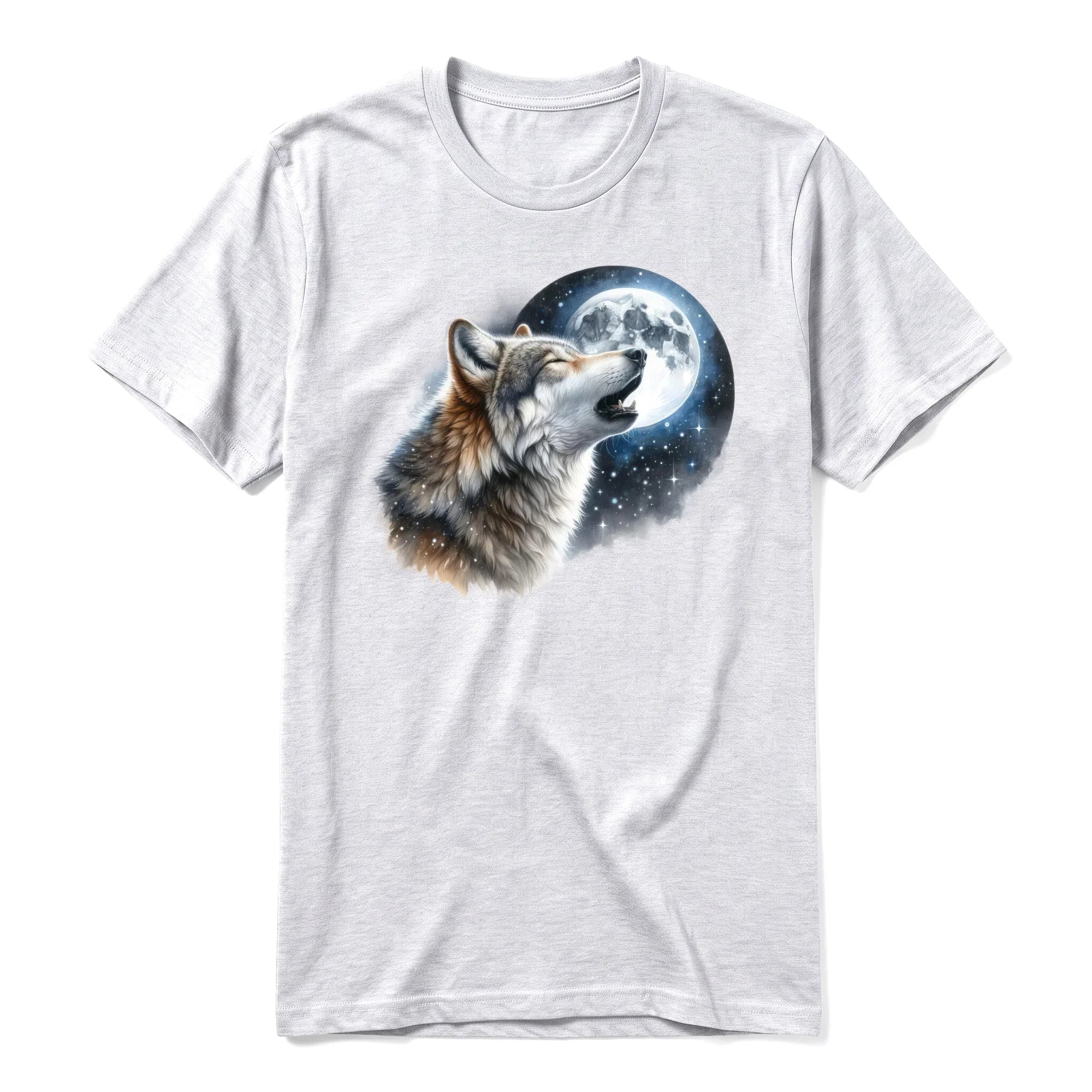 A ash grey short-sleeve crewneck t-shirt for adult featuring a graphic of a wildlife animal on the front.