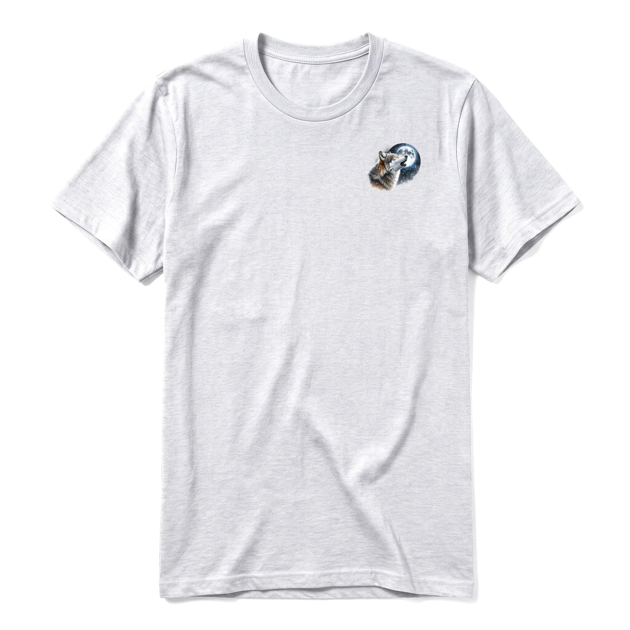A ash grey short-sleeve crewneck t-shirt for adult featuring a graphic of a wildlife animal on the left chest.