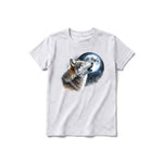 A ash grey short-sleeve crewneck t-shirt for youth featuring a graphic of a wildlife animal on the front.