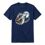 A navy short-sleeve crewneck t-shirt for adult featuring a graphic of a wildlife animal on the front.