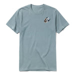 A sage short-sleeve crewneck t-shirt for adult featuring a graphic of a wildlife animal on the left chest.