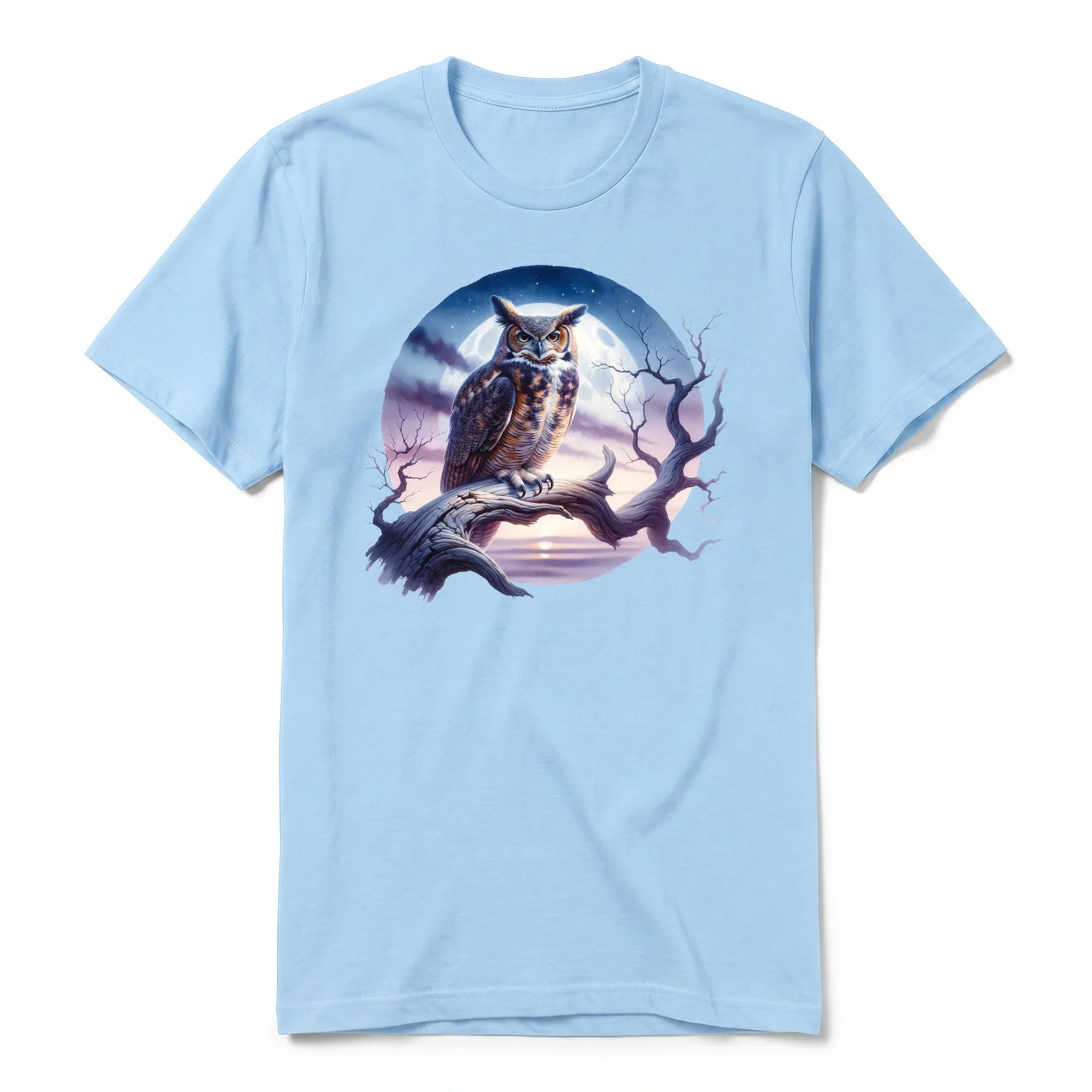 Un T-shirt poudre à manches courtes et col rond, orné d'un motif représentant un animal de la faune sur le devant.