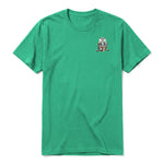 A kelly short-sleeve crewneck t-shirt for adult featuring a graphic of a wildlife animal on the left chest.