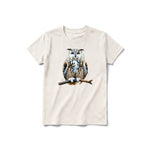 A vintage-white short-sleeve crewneck t-shirt for youth featuring a graphic of a wildlife animal on the front.