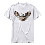 A ash grey short-sleeve crewneck t-shirt for adult featuring a graphic of a wildlife animal on the front.