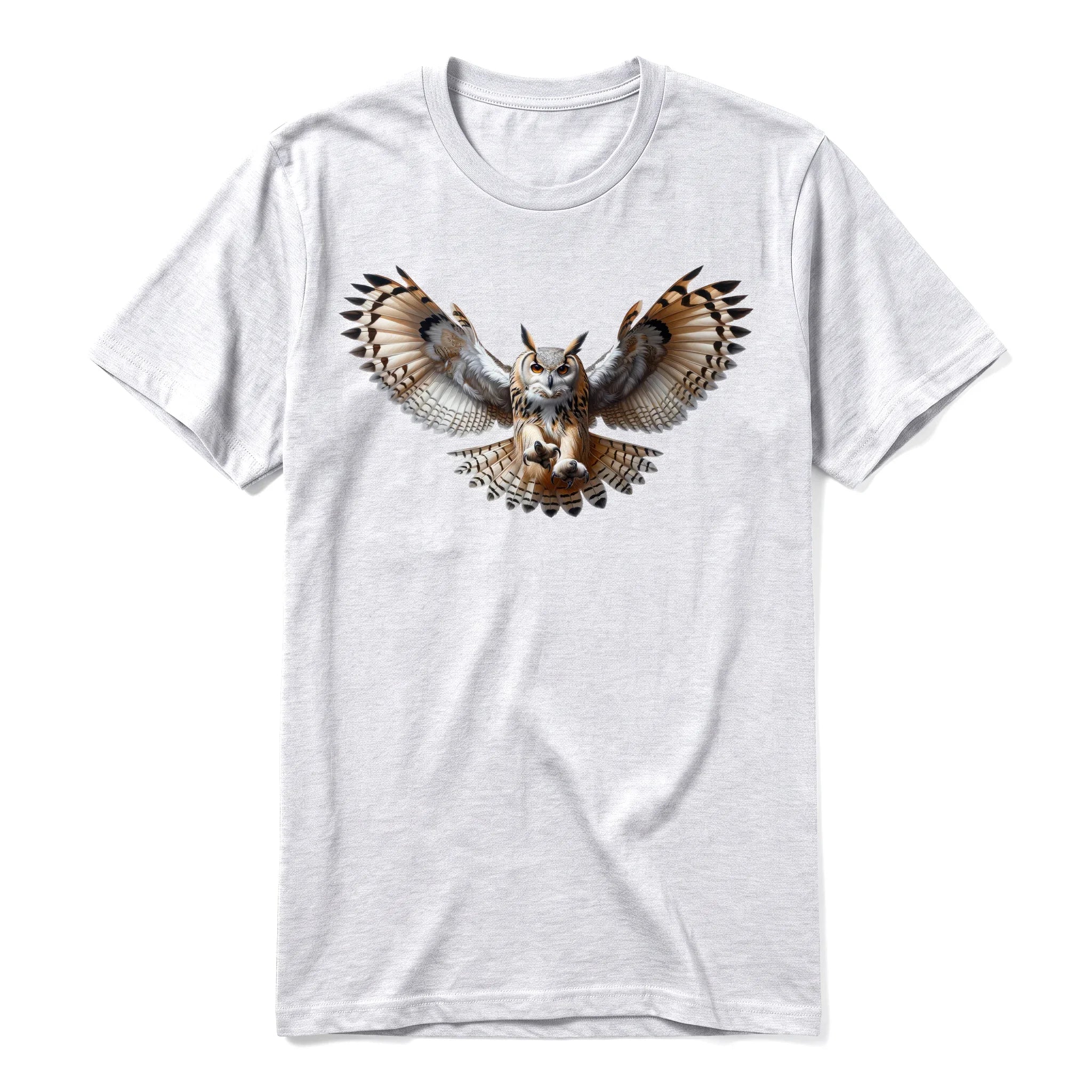 A ash grey short-sleeve crewneck t-shirt for adult featuring a graphic of a wildlife animal on the front.