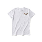 A ash grey short-sleeve crewneck t-shirt for youth featuring a graphic of a wildlife animal on the left chest.