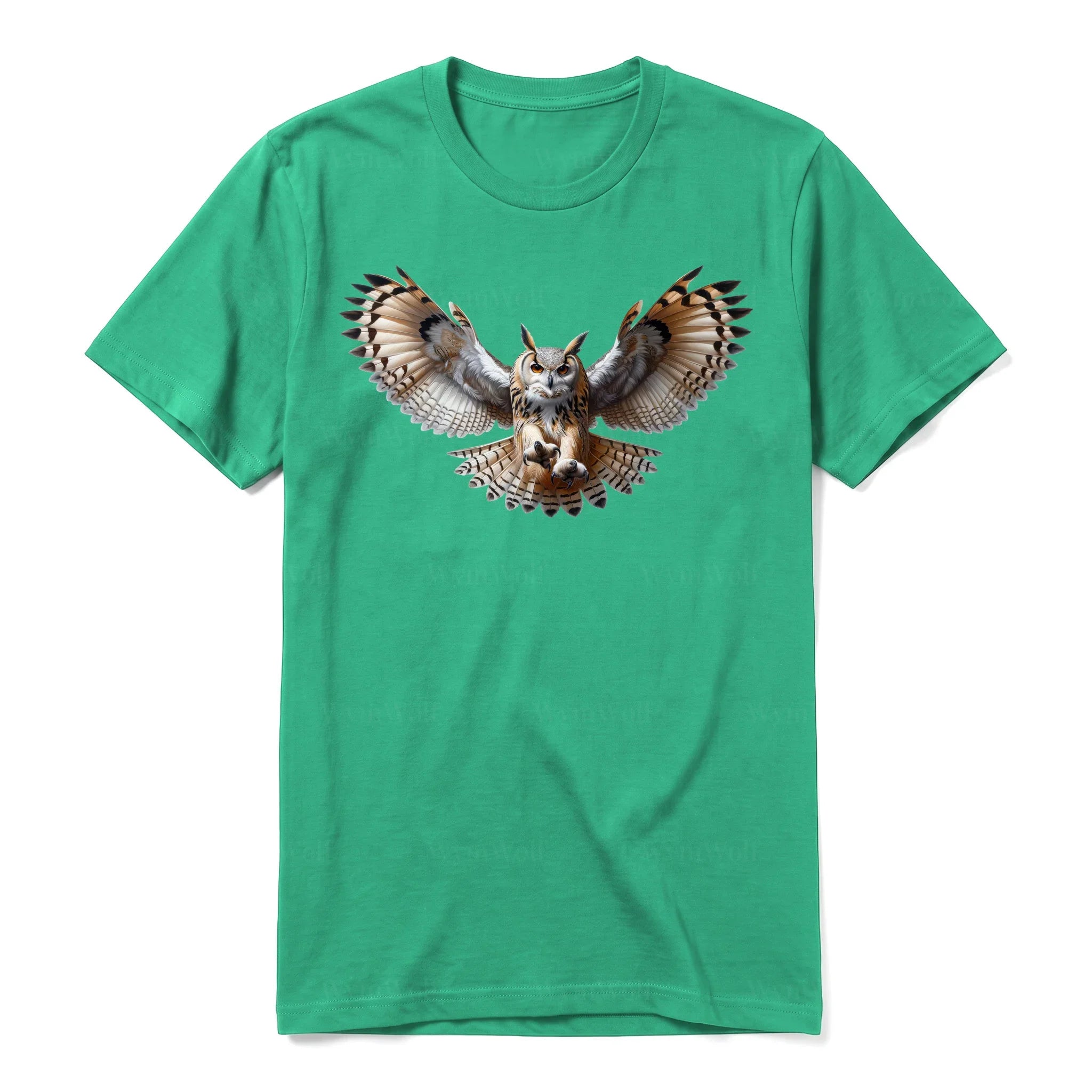 A kelly short-sleeve crewneck t-shirt for adult featuring a graphic of a wildlife animal on the front.