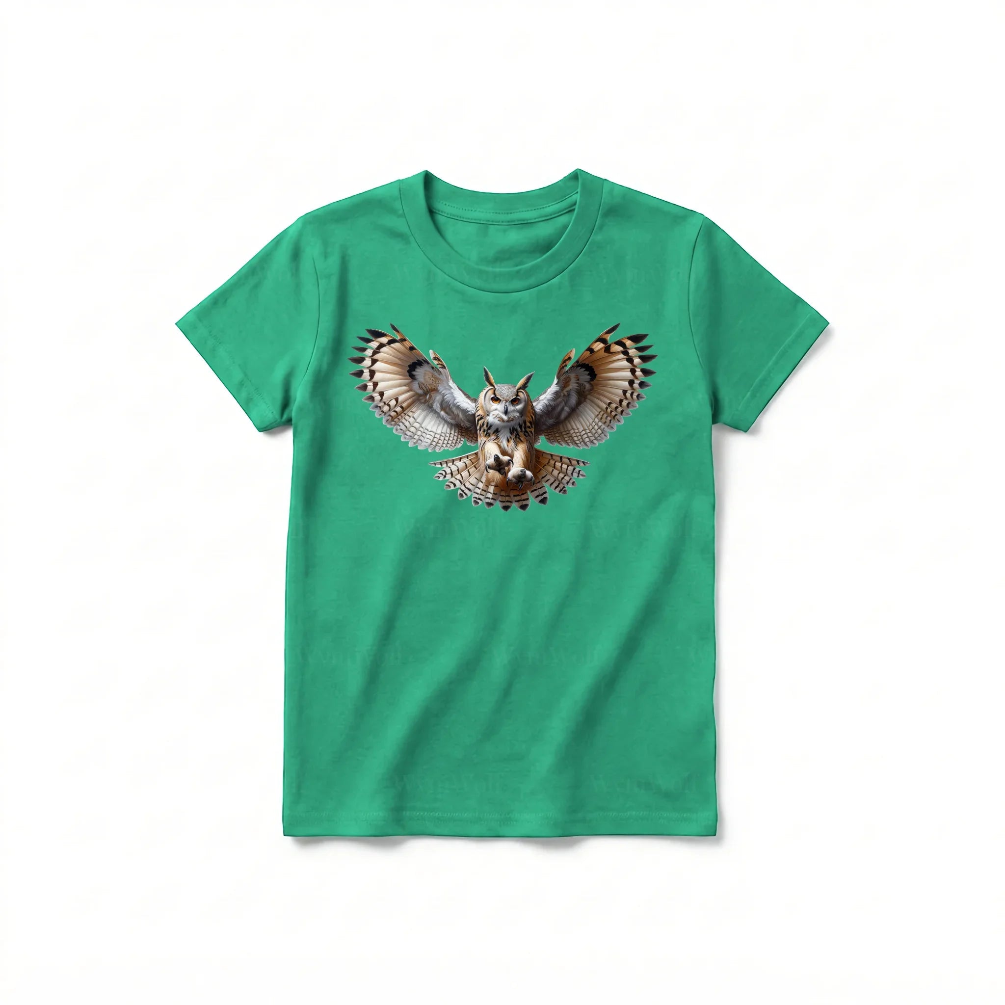 A kelly short-sleeve crewneck t-shirt for youth featuring a graphic of a wildlife animal on the front.