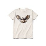 A vintage-white short-sleeve crewneck t-shirt for youth featuring a graphic of a wildlife animal on the front.