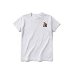 A ash grey short-sleeve crewneck t-shirt for youth featuring a graphic of a wildlife animal on the left chest.