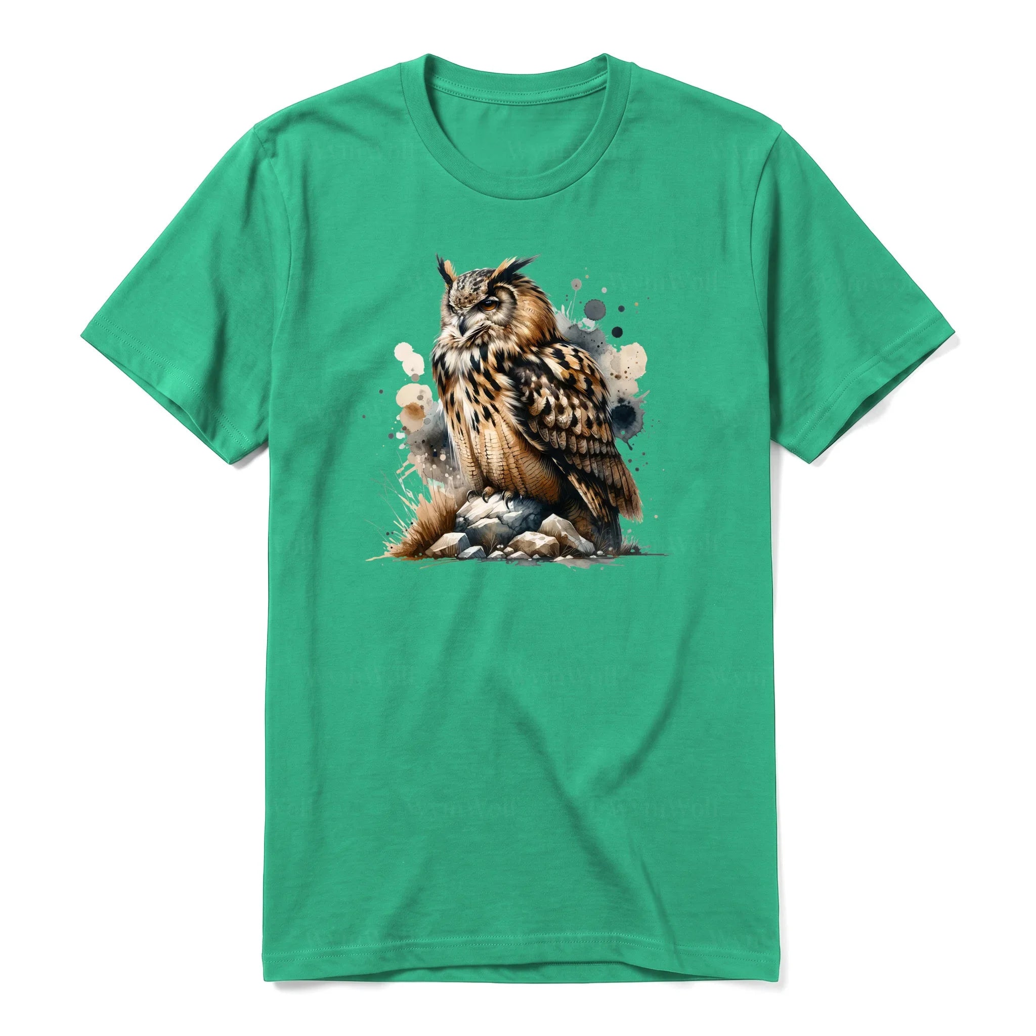 A kelly short-sleeve crewneck t-shirt for adult featuring a graphic of a wildlife animal on the front.
