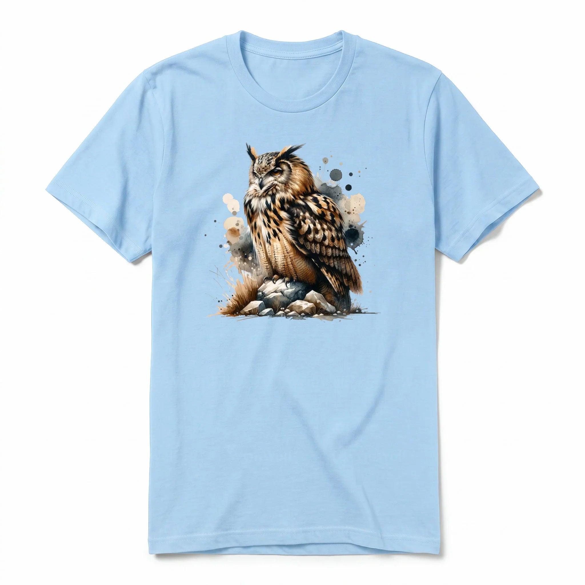 A powder short-sleeve crewneck t-shirt for adult featuring a graphic of a wildlife animal on the front.