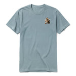 A sage short-sleeve crewneck t-shirt for adult featuring a graphic of a wildlife animal on the left chest.