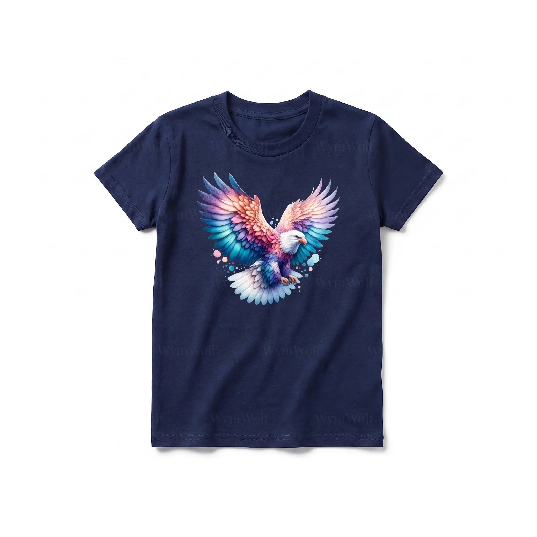 A navy short-sleeve crewneck t-shirt for youth featuring a graphic of a wildlife animal on the front.