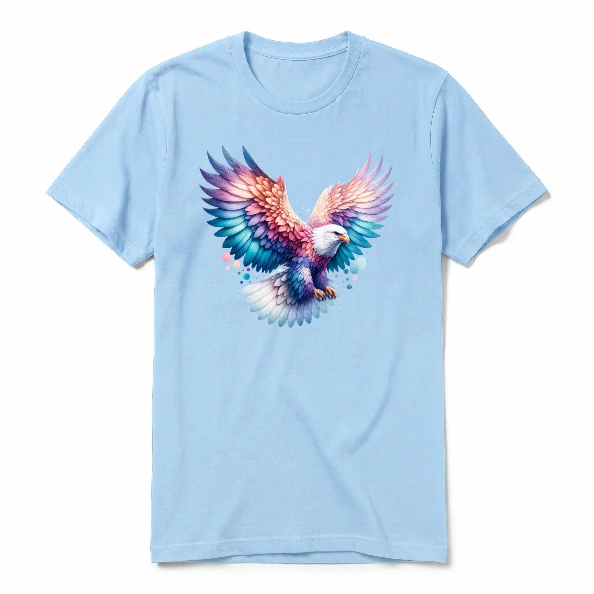Un T-shirt poudre à manches courtes et col rond, orné d'un motif représentant un animal de la faune sur le devant.