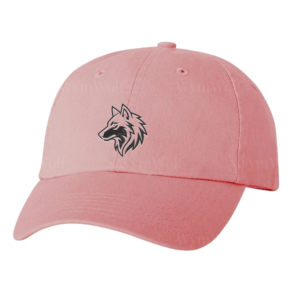 Une casquette dadhat rose DadHat cap featuring our printed logo design